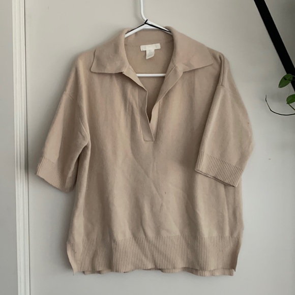 Collard knit short sleeve sweater - Picture 1 of 1